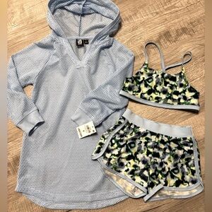 Ideology Light Blue Mesh Top